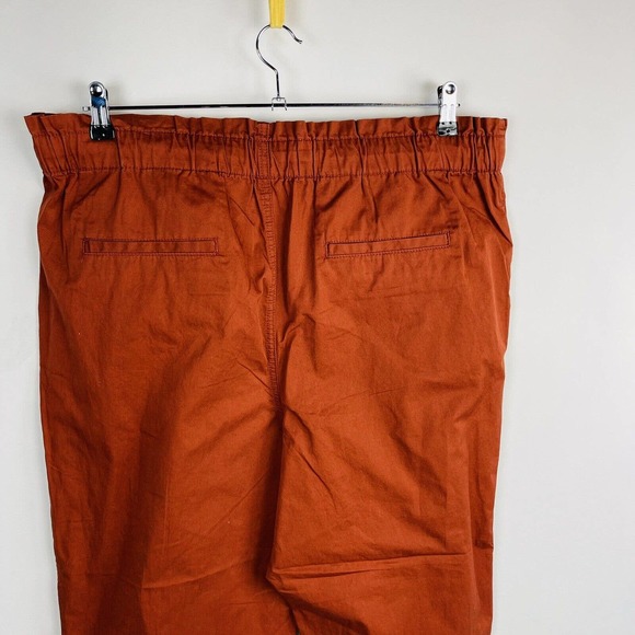 New LOFT Womans Sz XL Paperbag High Waist Pants Orange Relaxed Fit Crop NWT - Picture 7 of 8